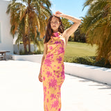 Sunset Skies Halter Maxi Dress Orange