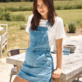 RIDERS BY LEE 90s Dungaree Mini Dress True Blue