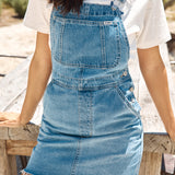 RIDERS BY LEE 90s Dungaree Mini Dress True Blue