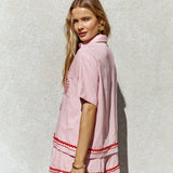 Blushing Beauty Linen Shirt Pink