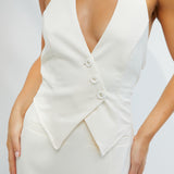 Opal Moss Halter Vest Cream