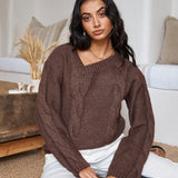 SNDYS Ana Cable Knit Jumper Mocha