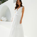 Sunlit Romance Maxi Dress White