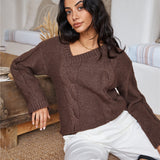 SNDYS Ana Cable Knit Jumper Mocha