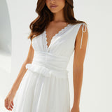 Sunlit Romance Maxi Dress White