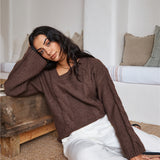 SNDYS Ana Cable Knit Jumper Mocha