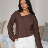 SNDYS Ana Cable Knit Jumper Mocha