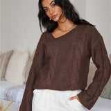 SNDYS Ana Cable Knit Jumper Mocha