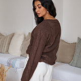 SNDYS Ana Cable Knit Jumper Mocha