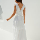 Sunlit Romance Maxi Dress White