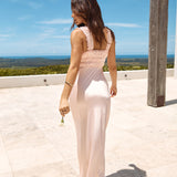 Sleeping Beauty Satin Maxi Dress Pink