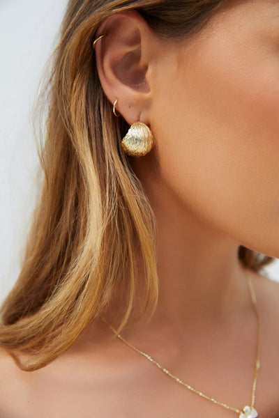 18K Gold Plated Coconut Earrings Gold