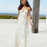 Rebekah Floral Maxi Dress Beige