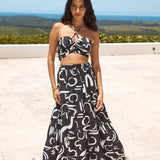 Panoramic Views Maxi Skirt Black