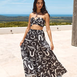 Panoramic Views Maxi Skirt Black