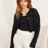 SNDYS Laine Cable Cardigan Black