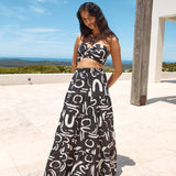 Panoramic Views Maxi Skirt Black