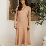 Flourishing Love Midi Dress Brown