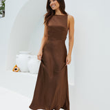 Amber Glow Maxi Dress Brown