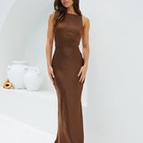 Amber Glow Maxi Dress Brown