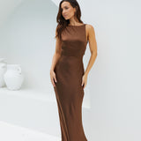 Amber Glow Maxi Dress Brown