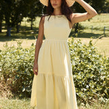 With The Wind Midi Dress Yellow