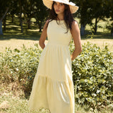 With The Wind Midi Dress Yellow