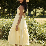 With The Wind Midi Dress Yellow