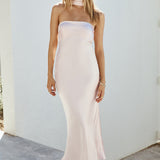 Midnight Moment Strapless Maxi Dress Pink