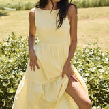 With The Wind Midi Dress Yellow