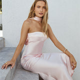 Midnight Moment Strapless Maxi Dress Pink