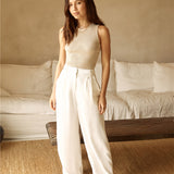 Riviera Bliss Linen Pants White