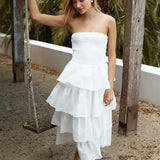 Glass Slipper Strapless Maxi Dress White