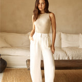 Riviera Bliss Linen Pants White