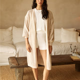 By The Fire Longline Cardigan Beige