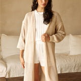 By The Fire Longline Cardigan Beige