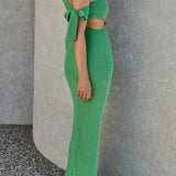 Luscious Fields One Shoulder Maxi Dress Green