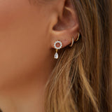 18K Gold Plated Crystal Moon Earrings Gold