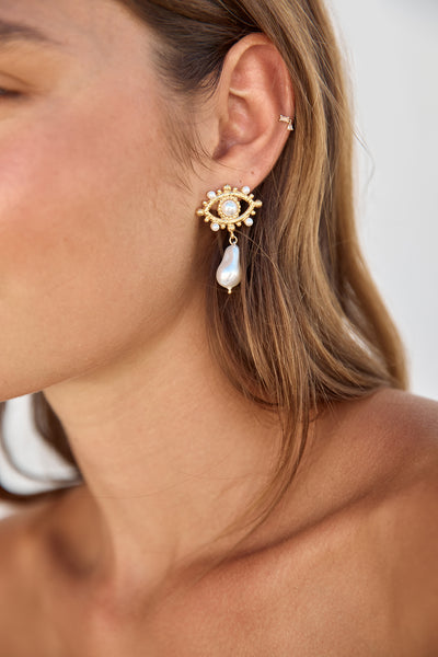 18K Gold Plated Ocean Forest Earrings Gold