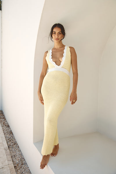 Lisbon Lover Knit Maxi Dress Yellow