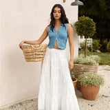 CHARLIE HOLIDAY Poppy Maxi Skirt White