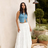 CHARLIE HOLIDAY Poppy Maxi Skirt White