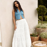 CHARLIE HOLIDAY Poppy Maxi Skirt White