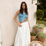 CHARLIE HOLIDAY Poppy Maxi Skirt White