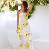 Daydream Daze Strapless Maxi Dress Print