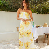 Daydream Daze Strapless Maxi Dress Print