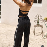 Twin Flame Linen Pant Black