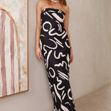 Check Me Out Strapless Maxi Dress Black