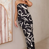 Check Me Out Strapless Maxi Dress Black