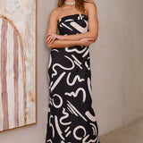 Check Me Out Strapless Maxi Dress Black